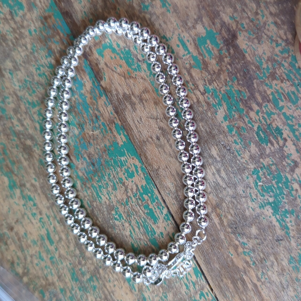 RIO GRANDE I NWT 16" Sterling Silver 4mm Round Bead-on-Chain Necklace - Picture 2 of 7